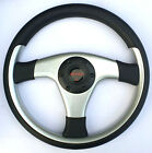<!--F#f_0-->Boss Motorsport Sports Steering Wheel Black Leather Silver Wood Spokes 35cm<!--F/-->