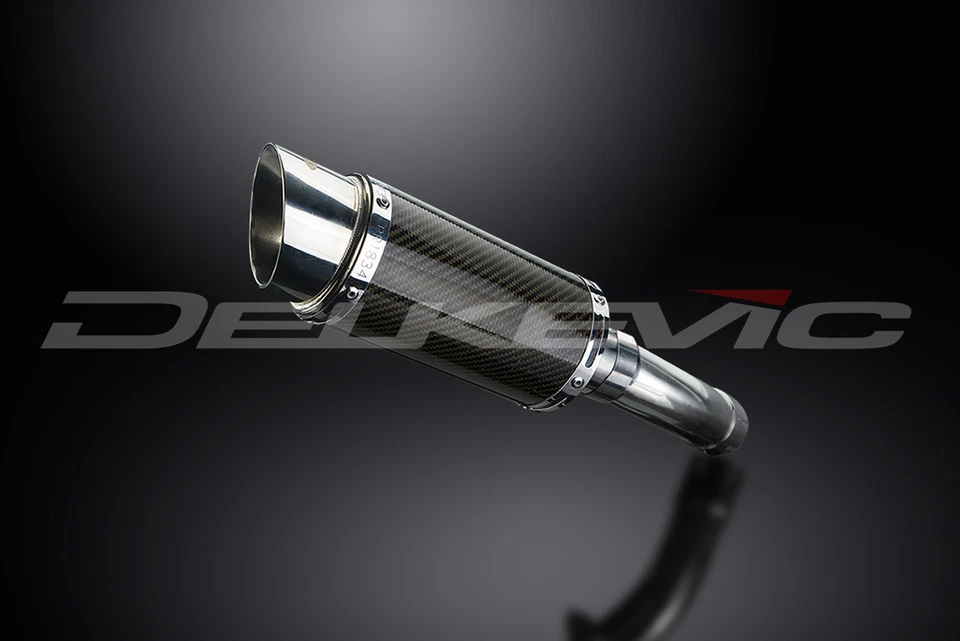 Yamaha Fazer 8 FZ8 2010-2015 Kit de silenciador de escape de carbono redondo de 8" deslizable Foto 2 de 4