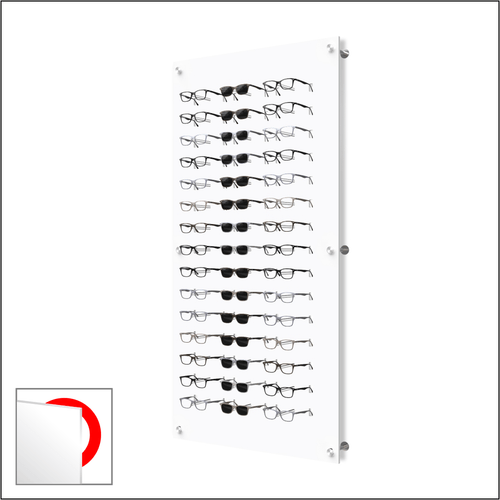 Pantalla de marco óptico acrílico de montaje en pared con herrajes - en blanco polar (45F) - Imagen 1 de 6