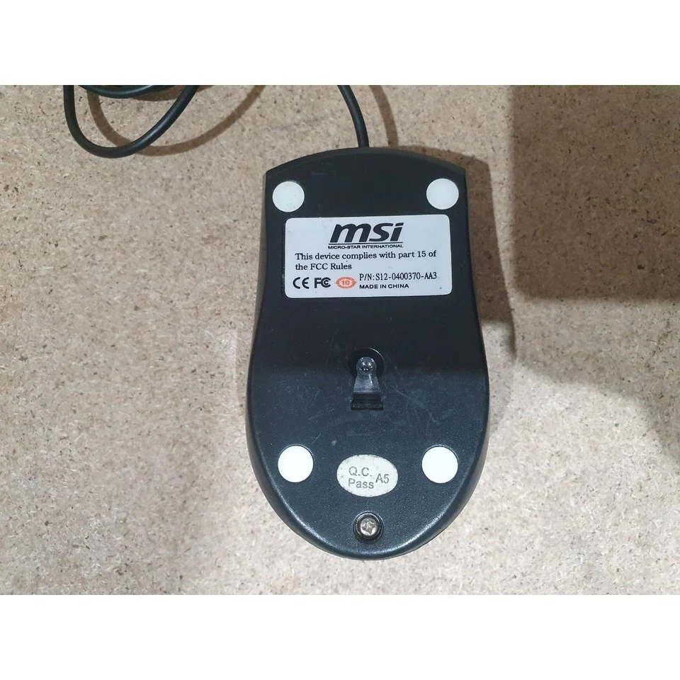 MSI S12-0400370-AA3 Mouse Black Wired USB 3 Buttons Scroll Wheel for Computer - Image 4 of 4