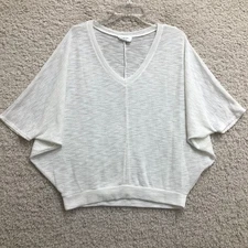 Korye Top Shirt Large Adult White Slub Knit Dolman Sleeve Oversized Womens L