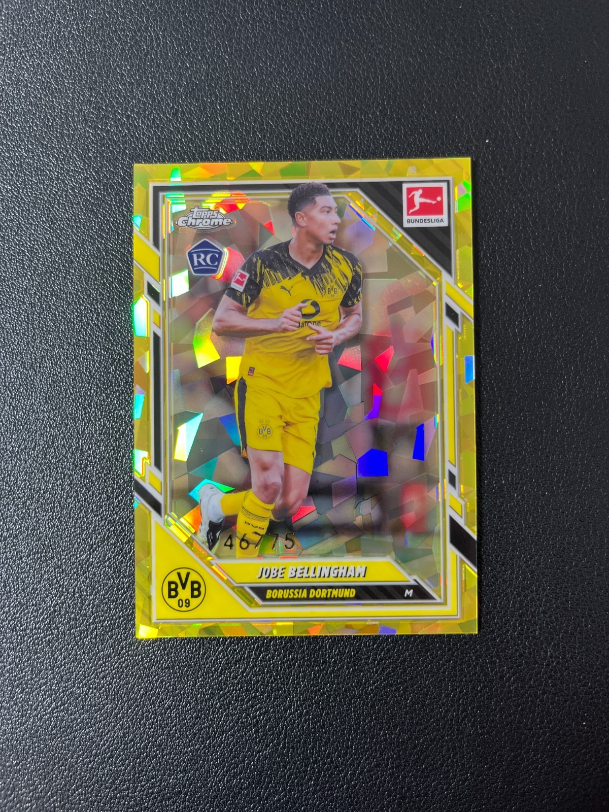 2025‑26 Topps Chrome Bundesliga Sapphire Jobe Bellingham Rc Rookie Yellow 46/75