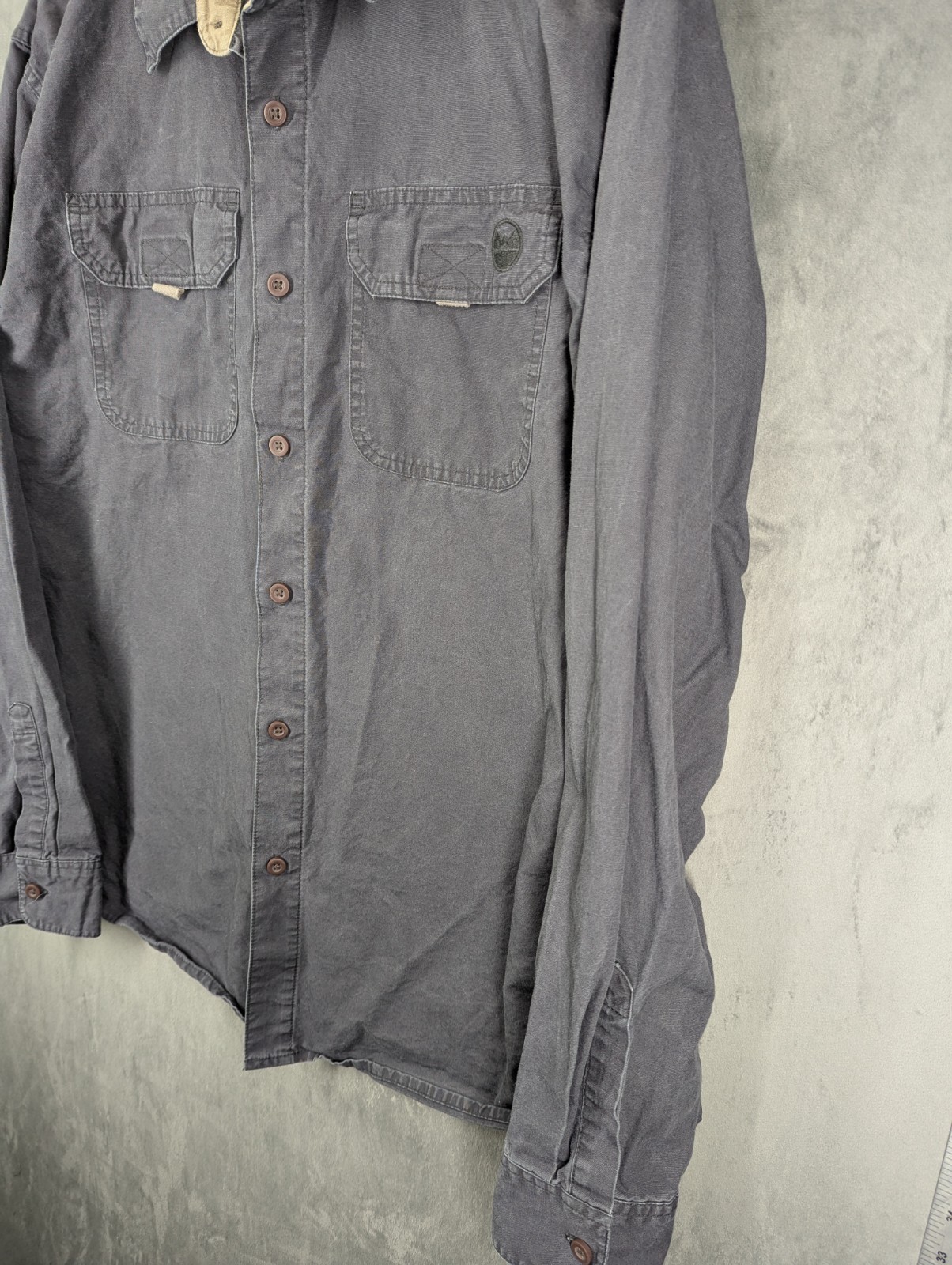 Wrangler Outdoor Series Shirt Sz XL Oversized Fit Mid weight Cotton Long Sleeve image 4