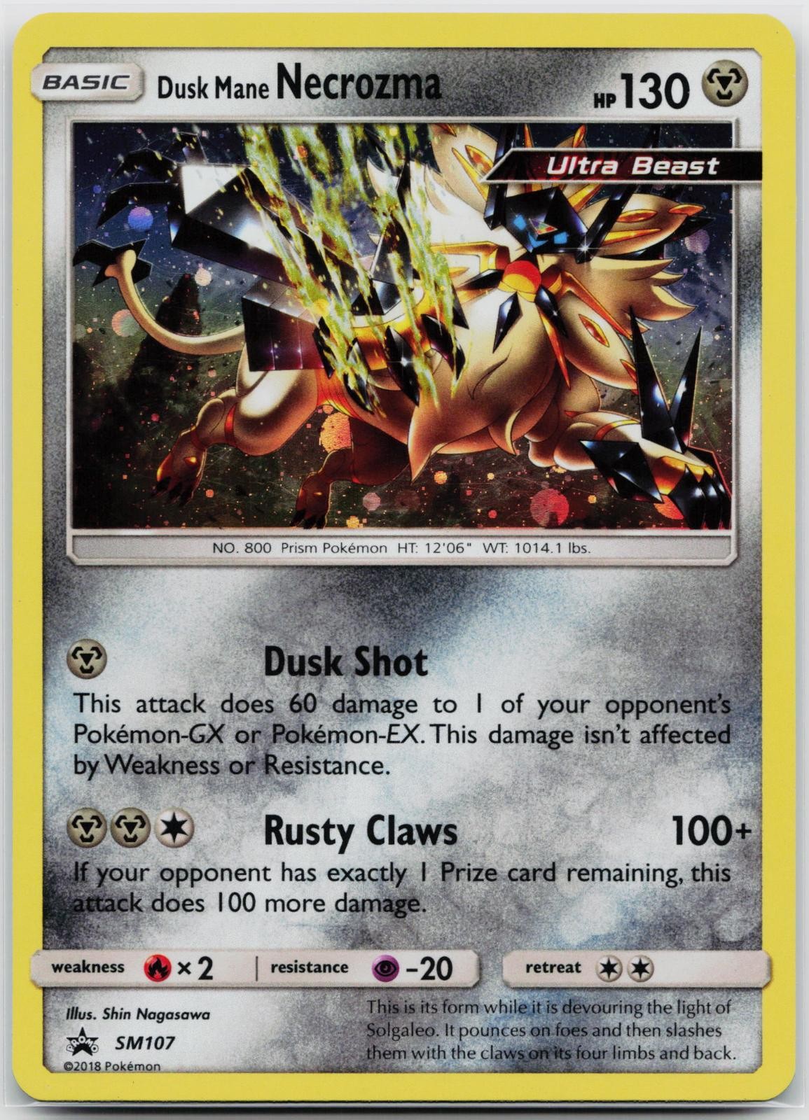 Dusk Mane Necrozma - SM107 Cosmos Holo Sun & Moon Promo Pokemon Lightly Played