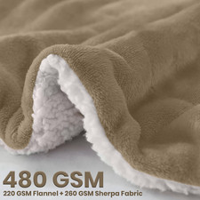 480 GSM Luxury Heavy Sherpa Blanket Warm Faux Fur Mink Sofa Bed Fleece Throw UK