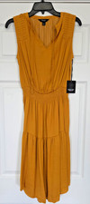Simply Vera Vera Wang Sleeveless Mustard Midi Dress Size Small NWT