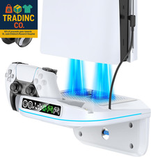 P S5 Wall Mount Kit with Cooling Fan and Charging Station Compatible with PS5/ S
