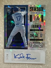 2018 PANINI CONTENDERS MLB #15 Kyle Farmer RC Season Ticket Cracked Ice Auto /24
