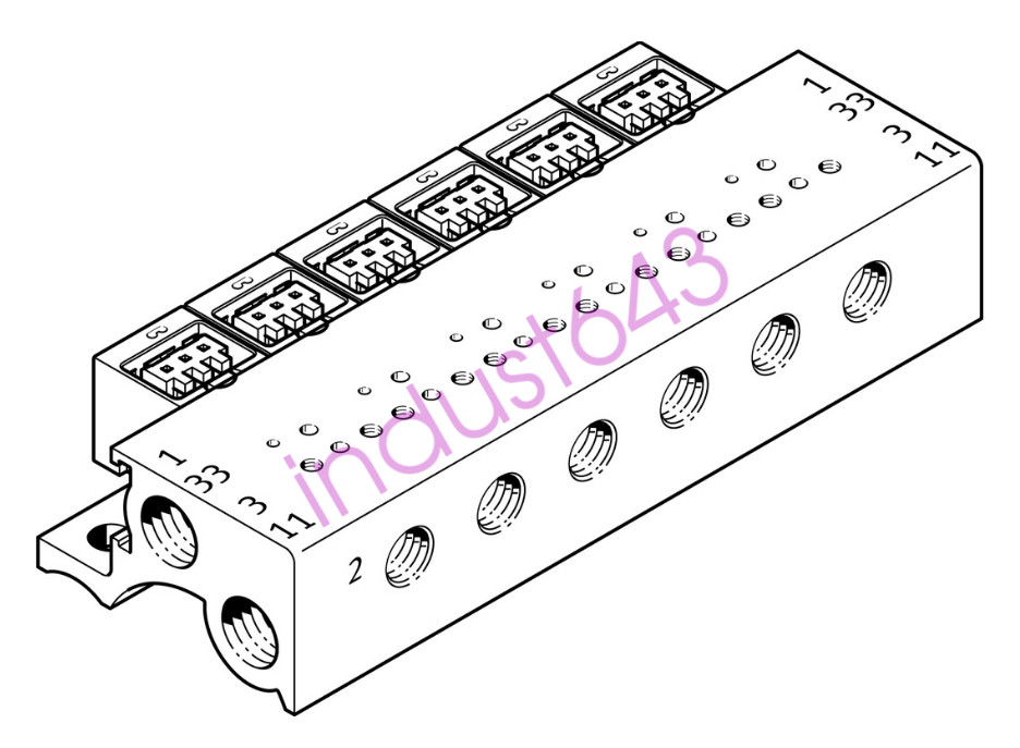 FESTO MHA1-PR2-3-M3-PI 197222 Manifold New