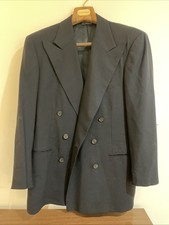 Polo By Ralph Lauren Men  s Black Double Breasted Blazer Made In USA 40L