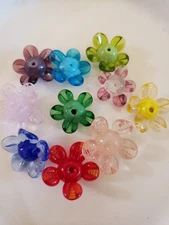Lampwork Flower Glass Beads Lot Od 10 PC (A6)