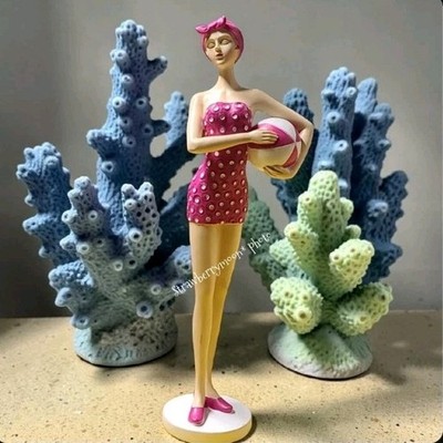 Art Deco Sun Bathing Miami Beach Beauty Retro Vintage like Risque Figure Statue