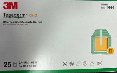 *Lot of 10* 3M Tegaderm 1664 CHG 2% (2.44''x 1.94 ) Exp. 2027
