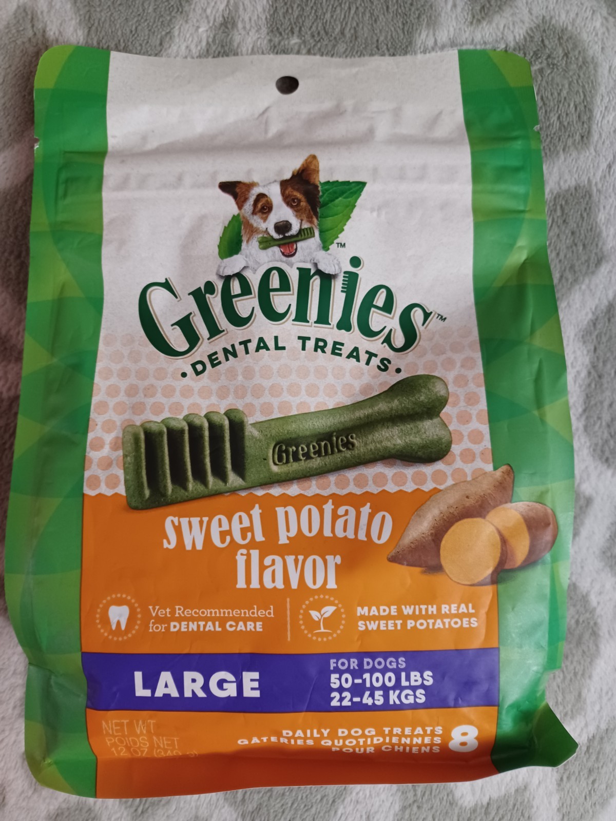 Greenies Large Natural Sweet Potato Flavor Dental Dog Treats