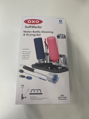 OXO SoftWorks Water Bottle Cleaning & Drying Set Holds 4 Bottles/Water Jugs BNIB