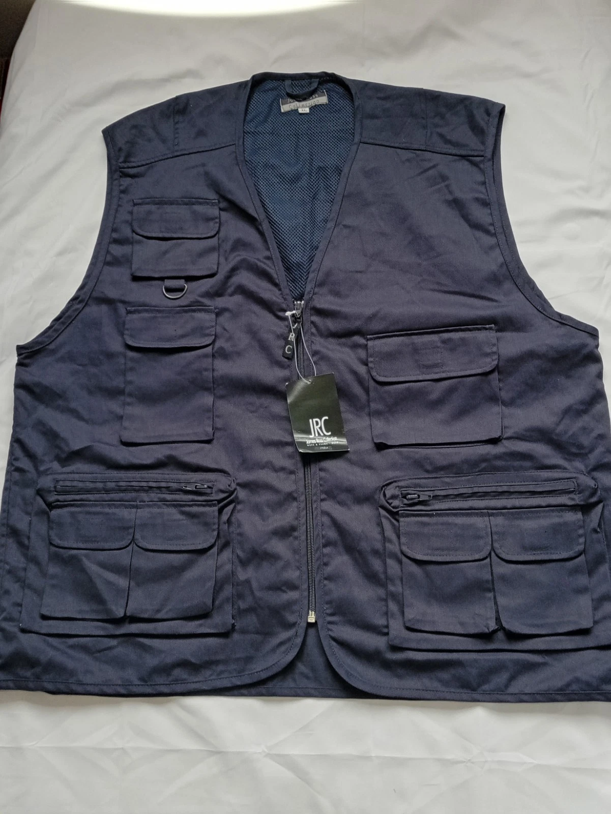 James Ross Collection Safari Utility Vest, Navy, XL, NWT