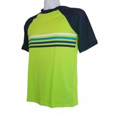 Cat Jack Boys Rash Guard Green Blue Color Block UPF 50 Stretch XL 16