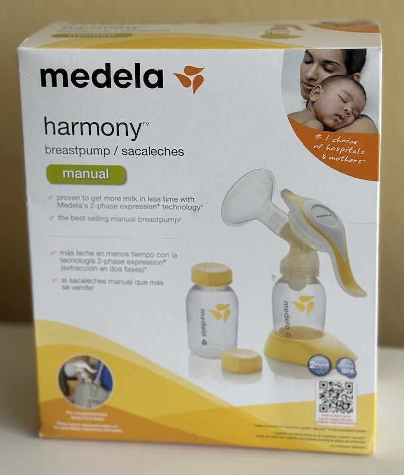 New, Sealed, Medela Harmony manual Breast Pump with 2 bottle
