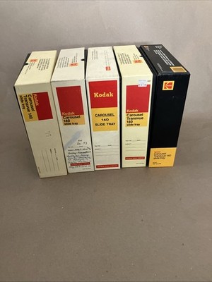 KODAK Transvue 140 Slide Tray Carousel Lot of 5.    (A8)