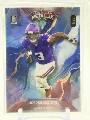 2023 Wild Card Metallix JORDAN ADDISON #WMM-JA #d 1/25 SP RC Blue Marble in Snap