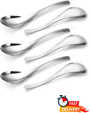 6-Piece Heavyweight Stainless Steel Soup Spoons, Durable Tableware Set for Home