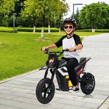 350W 24V Kids Electric Dirt Bike Motorcycle, Rear Suspension, Music  Bluetooth