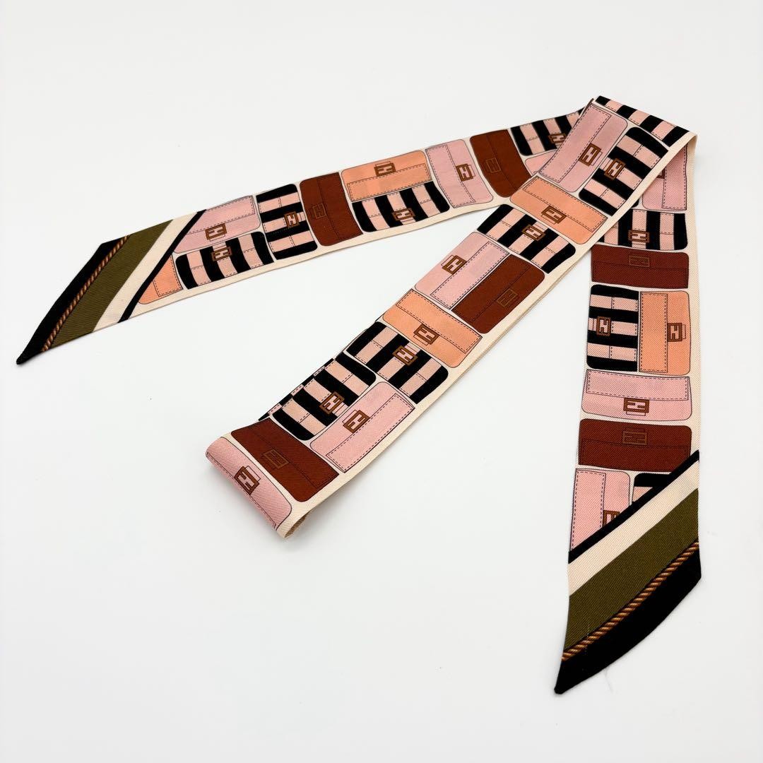 FENDI Rappy 100% Silk Scarf　120cm*5cm thumbnail 5