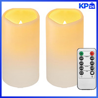 Wasserdichte LED Kerzen Flammenlos Mit Fernbedienung Und Timer 2Er Set Outdoor