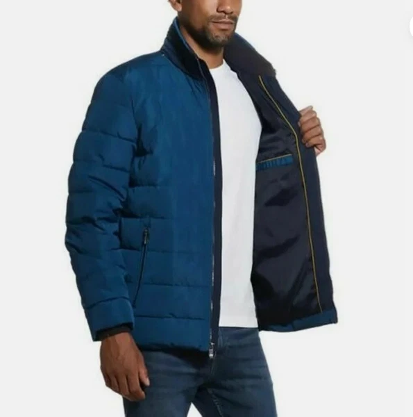 Weatherproof Mens Ultra Luxe Puffer Jacket Full Zip Quilted(Blue Sphere XL)NWT