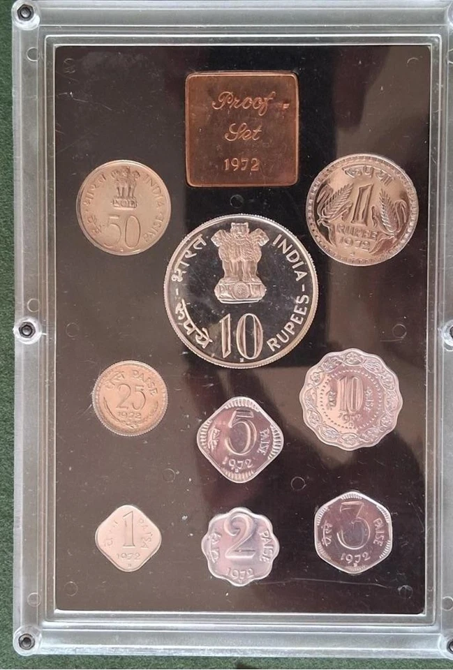 INDIA REPUBLIC - 1972 9pc Bombay Mint PROOF SET - scratches on plastic - Image 2 of 4