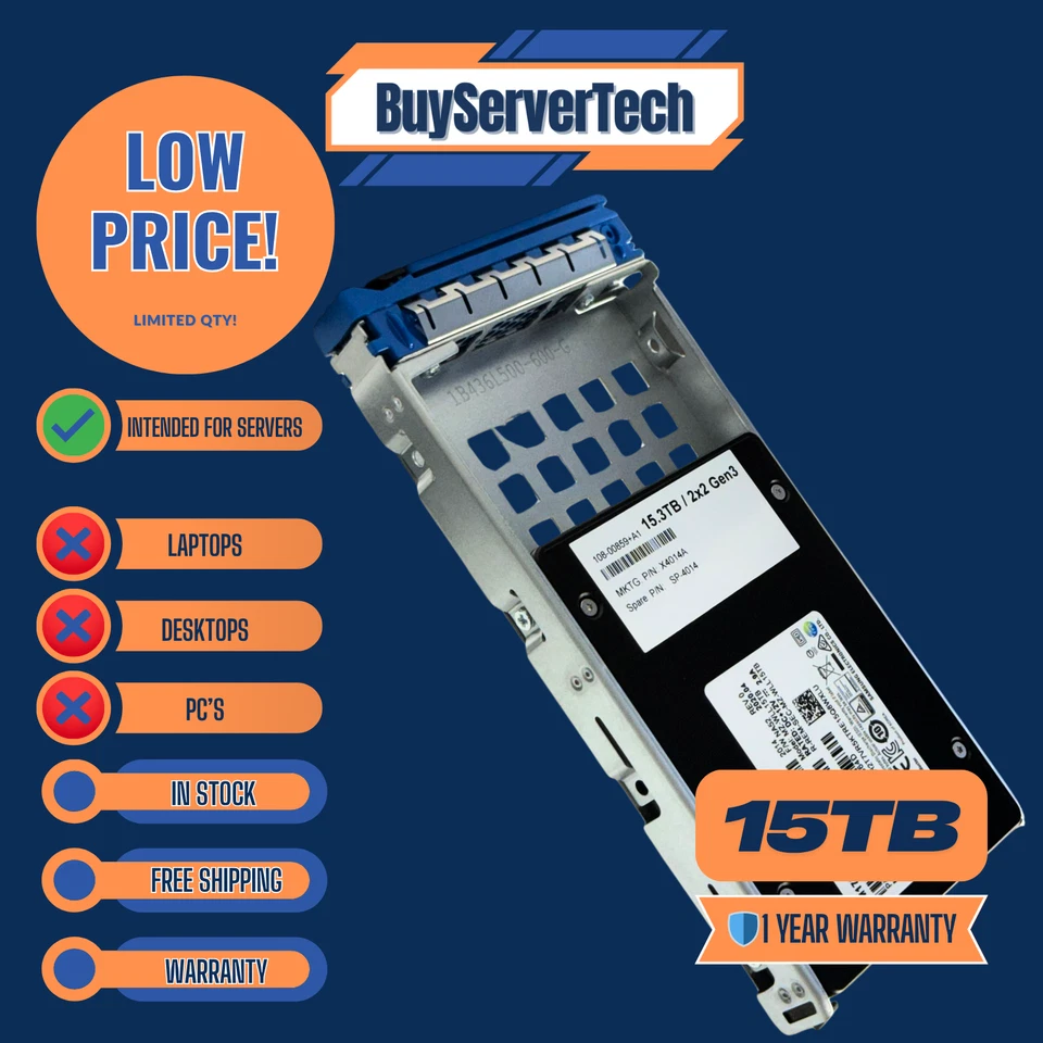 NetApp X4014A 15.3TB NVMe SSD | PM1723b | A250 A800 NS224 | 1-Year Warranty - Image 2 of 3