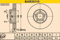 2X Barum Bremsscheibe BAR25115 FüR 3B2 Vw 3B5 Passat 3B3 3B6 B5 Variant Syncro