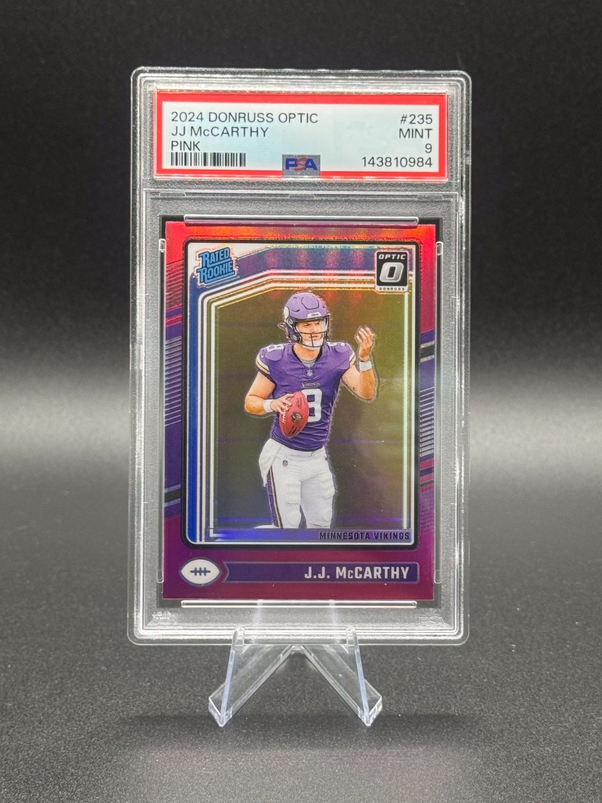 2024 Donruss Optic - JJ McCarthy Pink (RC) PSA 9 #235 MN Vikings