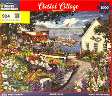 WHITE MOUNTAIN 1000-Piece Premium Jigsaw Puzzle 24x30" 1798 COASTAL COTTAGE