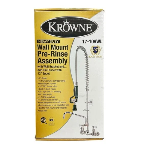 Krowne 17-109WL Wall Mount Pre-Rinse Heavy Duty LEAD FREE New In Box NIB