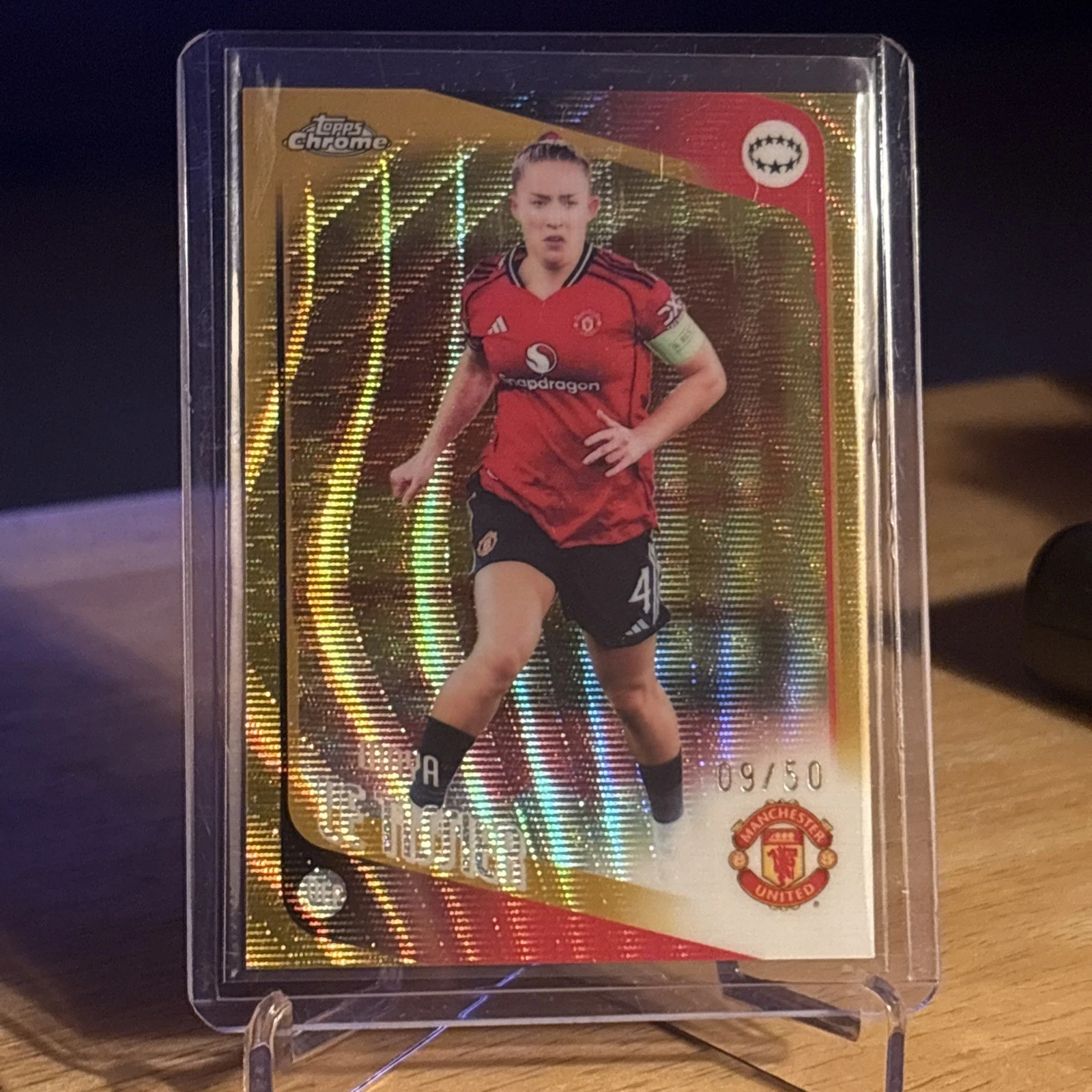 2025-26 Chrome UEFA Women's Maya Le Tissier Gold Refractor /50