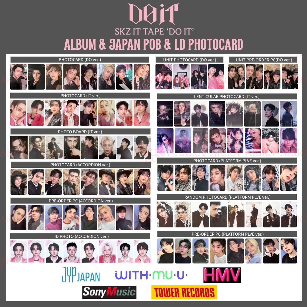 STRAY KIDS SKZ IT TAPE DO IT ALBUM PHOTO CARD JAPAN POB OFFICIAL