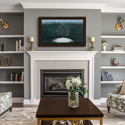 Cornice TV marrone per Samsung The Frame 32, 43, 50, 55, 65, 75, 85 pollici - Foto 11 di 11