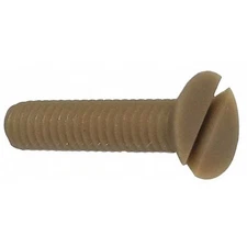 M10-1.50 x 50 mm Slotted Flat Machine Screw, Plain PEEK, 10 PK,