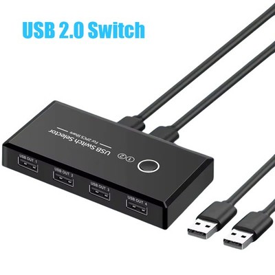 USB 3.0 Switch, USB Switcher 2 Computers Share 4 USB for PC Mouse Keyboard USB