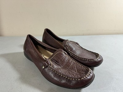 Thom McAn Women's Brown Leather Slip On Moccasin Loafers Size 7.5