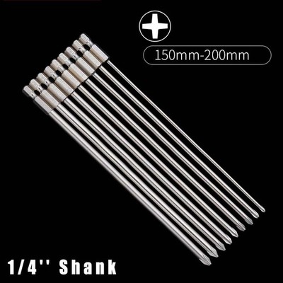 1/4'' Hex Shank Phillips Magnetic Screwdriver Power Drill Bits Set Long Reach