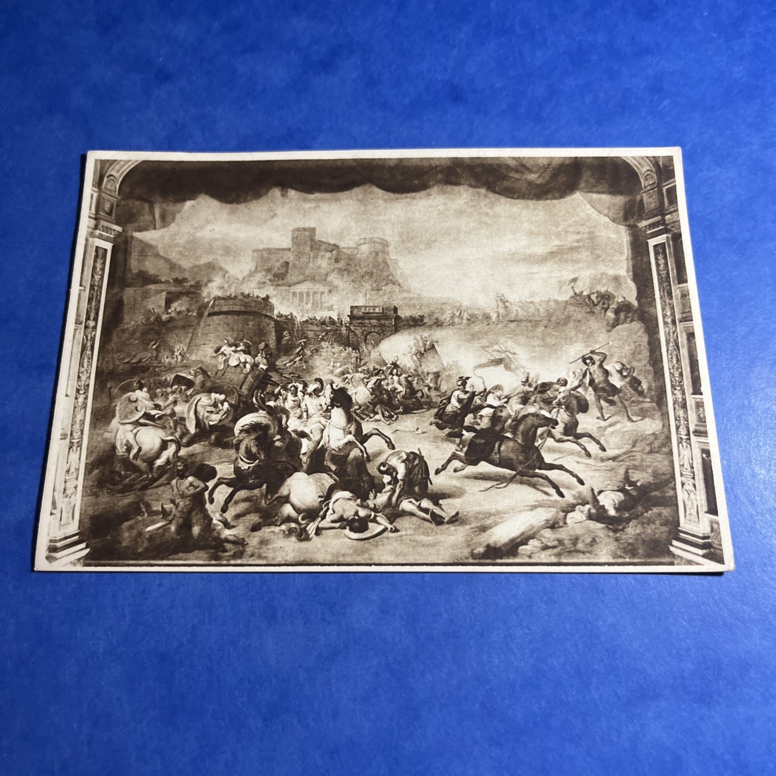 CARTOLINA BIANCO E NERO COLLEZIONE SPOLETO - SIPARIO DEL TEATRO MASSIMO - VIAGG