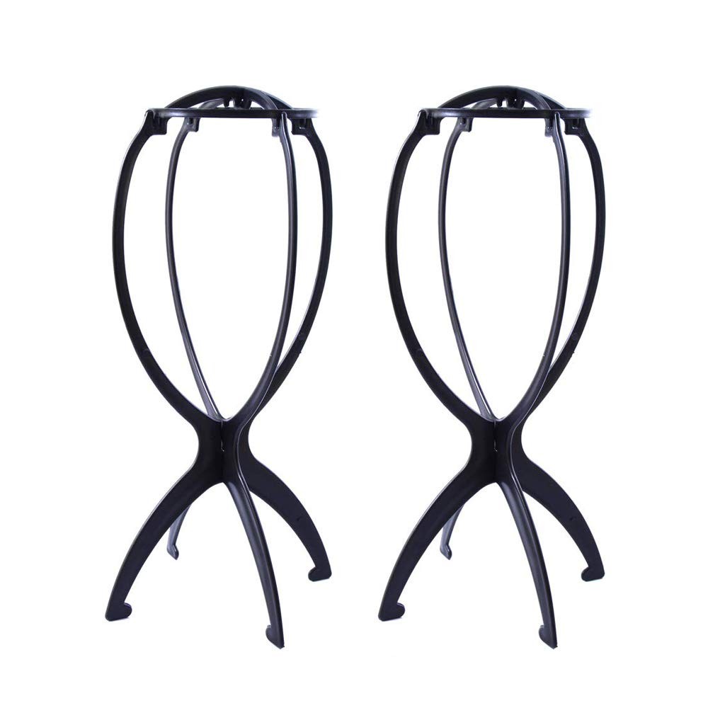 YANTAISIYU 2pcs 14.2 Inches Wig Stands Holders 2 Count (Pack of 1), Black