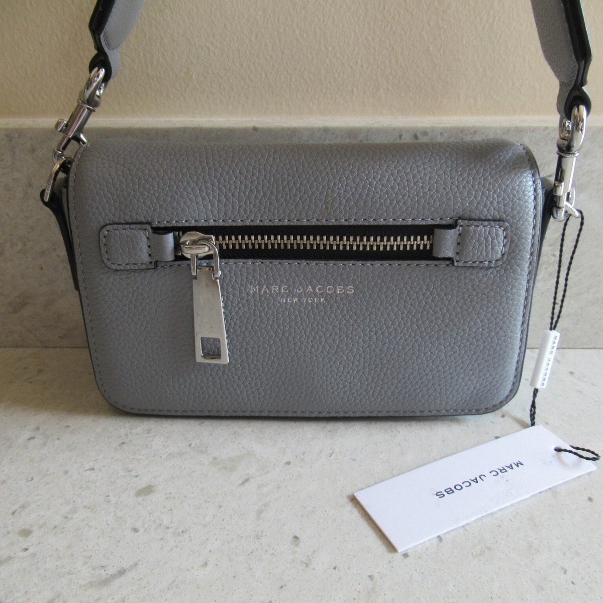NEW Marc Jacobs Women's Gothom Leather Rock Grey Crossbody