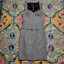 Express Dress Women's 2 Grey Design Studio Sweetheart Neck Peplum Waist 
