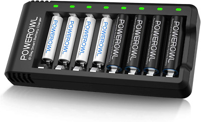 Baterias Recargables AAA Y AA Con Cargador 8 Baterias Gran Capacidad Calidad