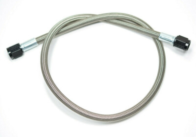 24'' Long / 2' Fragola -4 AN To 4 AN Braided Stainless Steel Hose Assembly, Black