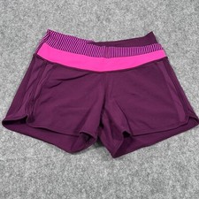 Lululemon Plum Raspberry Hyper Stripe Glo Light Atro Shorts Donna Taglia 6 ?