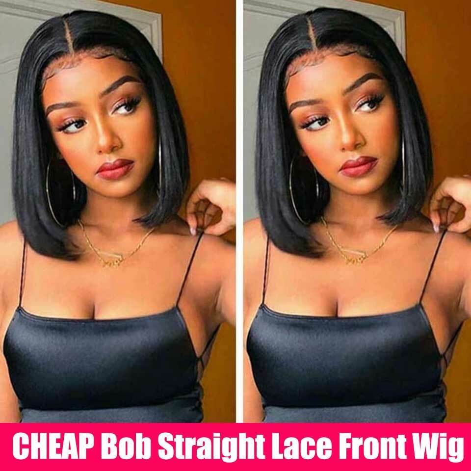 Highlight Bob Straight Lace Front Human Hair Wigs Transparent Lace Frontal Wig Ograniczona sprzedaż